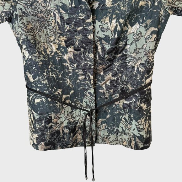 Lafayette 148 Helena Brocade Jacquard Blazer Jacket Green & Gold Women's Size 6 - Picture 6 of 13